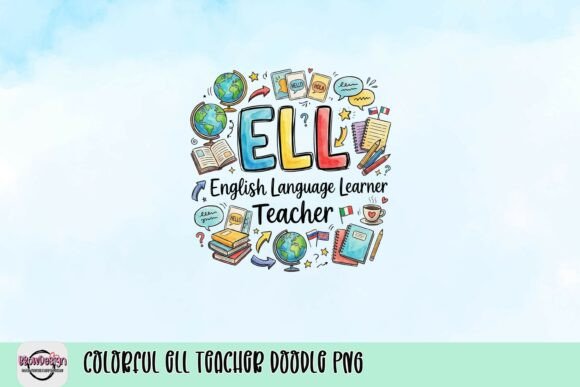 Colorful ELL Teacher Doodle PNG: A Vibrant Tribute to Language Educators
