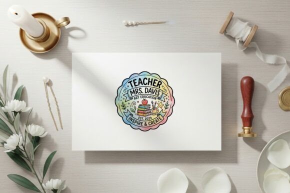 Colorful Teacher Appreciation Badge: A Vibrant Design Asset