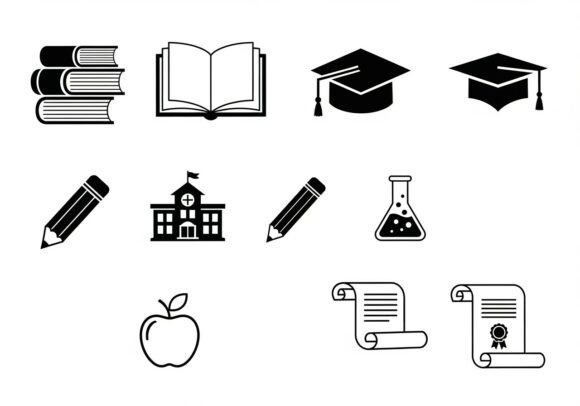 Empowering Design with the Black Educational Including Books School Vector Bundle