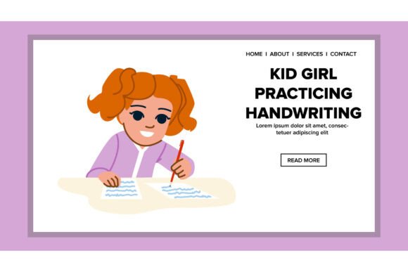 Evaluation of Education Kid Girl Practicing Handwriting Resources