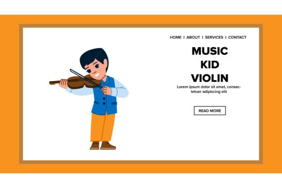 Girl Music Kid Violin Vector: A Design Asset