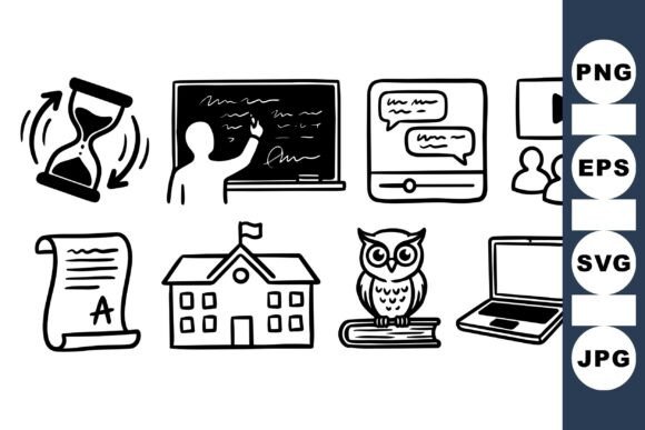 Hand Drawn Education Icons Set: Elevating Academic Design with Character