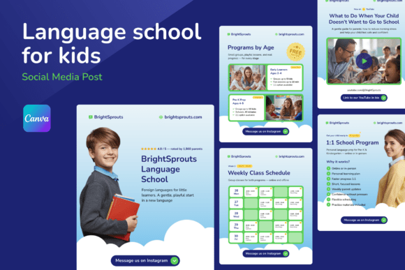Modern Instagram Post Templates for Kids Language Schools: A Practical Evaluation