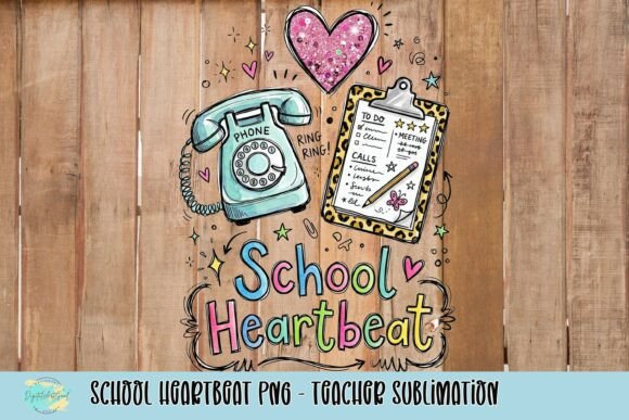 School Heartbeat PNG - Teacher Sublimation