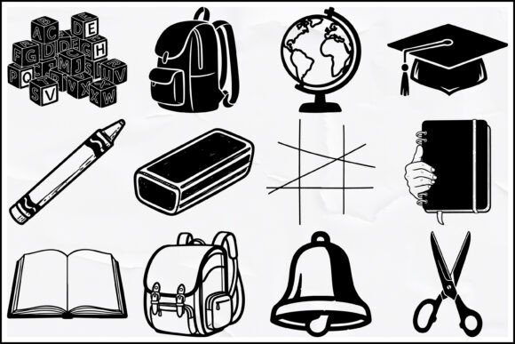 School Icons SVG Bundle Silhouette: A Modern Toolkit for Educators and Creators