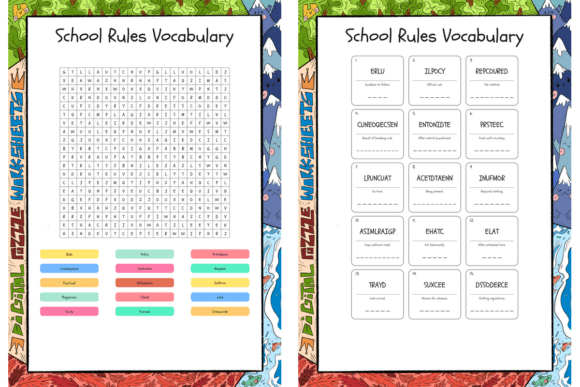 School Rules Vocabulary Word Search Puzzles: An Interactive Guide to Learning