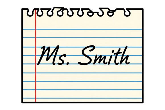 Teacher Notepad Name Script SVG Clipart Evaluation