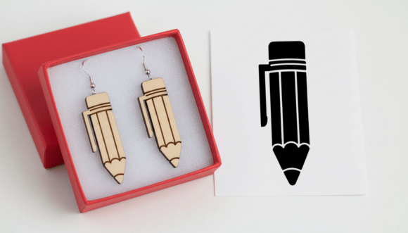 Unlock Creativity with the Pencil Earring Laser Cut Design for School and Teacher Jewelry